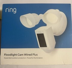 Ring Floodlight Cam Wired Plus Motion-Activated Camera 1080p White NEW
