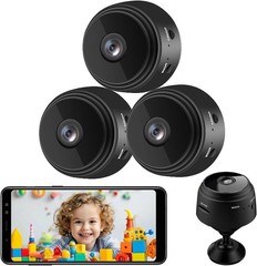 3 Mini HD Security Cameras – Easy Setup, 128GB SD Support & Wireless Convenience
