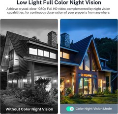 1080p Wireless Security Camera with AI Human Detection, Night Vision