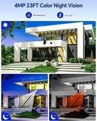 Solar Battery Powered Security Camera System Outdoor Wireless Wifi Home IP CCTV