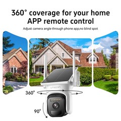Solar Wireless Home Outdoor CCTV Security Camera System 5G WIFI NVR Monitor 500G