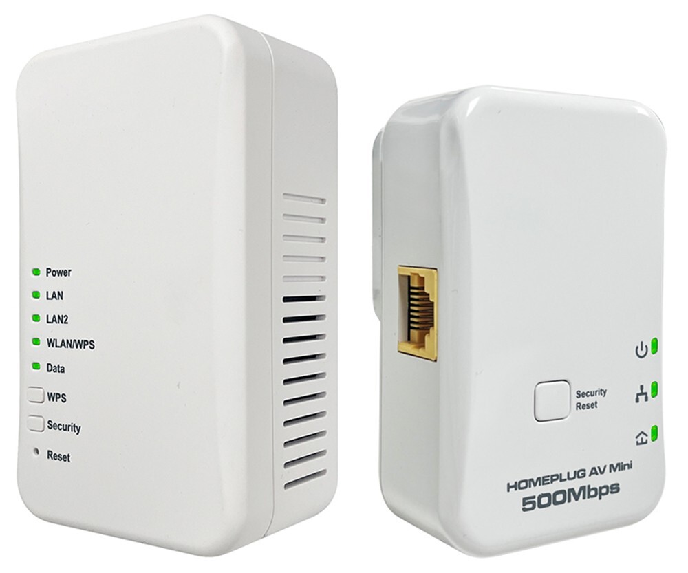 Wired Wireless Network Over Electrical Wire + Wi-Fi Extender + 2 Ethernet Ports