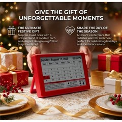 Kylendar E-Ink Smart Calendar Dashboard Vibrant Red Wireless Sync Weather News