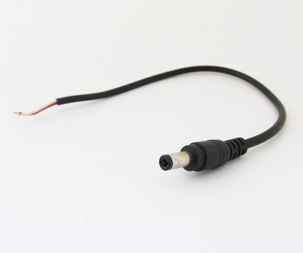 50pcs 30cm/1ft 5.5×2.5mm 2.5mm CCTV DC Power Plug Straight Single Cord Cable