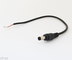 50pcs 30cm/1ft 5.5×2.5mm 2.5mm CCTV DC Power Plug Straight Single Cord Cable