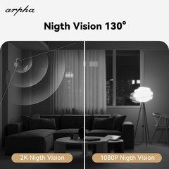 ARPHA 2K Indoor Security Camera WiFi APP PIR Motion Detection Cloud Storage New