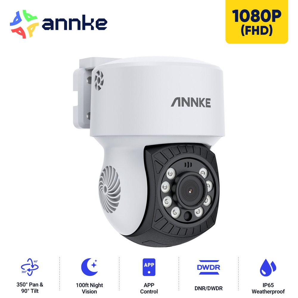 ANNKE 1080P Video CCTV Security Camera 350° Pan&Tilt Outdoor 2MP IR Night Vision