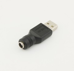 1pc USB 2.0 A Male To 5.5mm x 2.1mm Female 5V DC Power Supply Adapter Connector