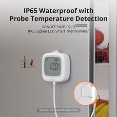 SONOFF SNZB-02LD Zigbee Waterproof Temperature Sensor LCD Display APP Monitoring