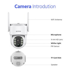 ANNKE 16CH NVR Wireless 4MP PT Security System PIR Solar Two Way Audio Color AI