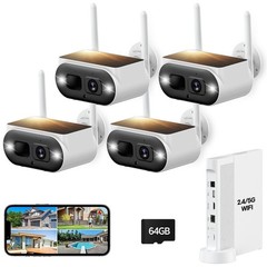 4MP Solar Wireless Security Camera System Outdoor 10CH NVR CCTV 5G/2.4G WiFi Pro