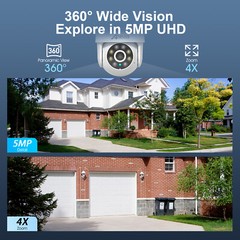 ANRAN 5MP HD Wireless Security Cameras System WiFi Pan/Tilt Outdoor Night Vision