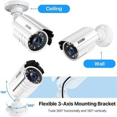 ZOSI HD 1080p 3.6mm lens with IR Cut CCTV Home Security Camera 80FT Night Vision