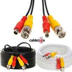 Siamese cable For CCTV Security Camera BNC DC Power Video Wire Black White LOT