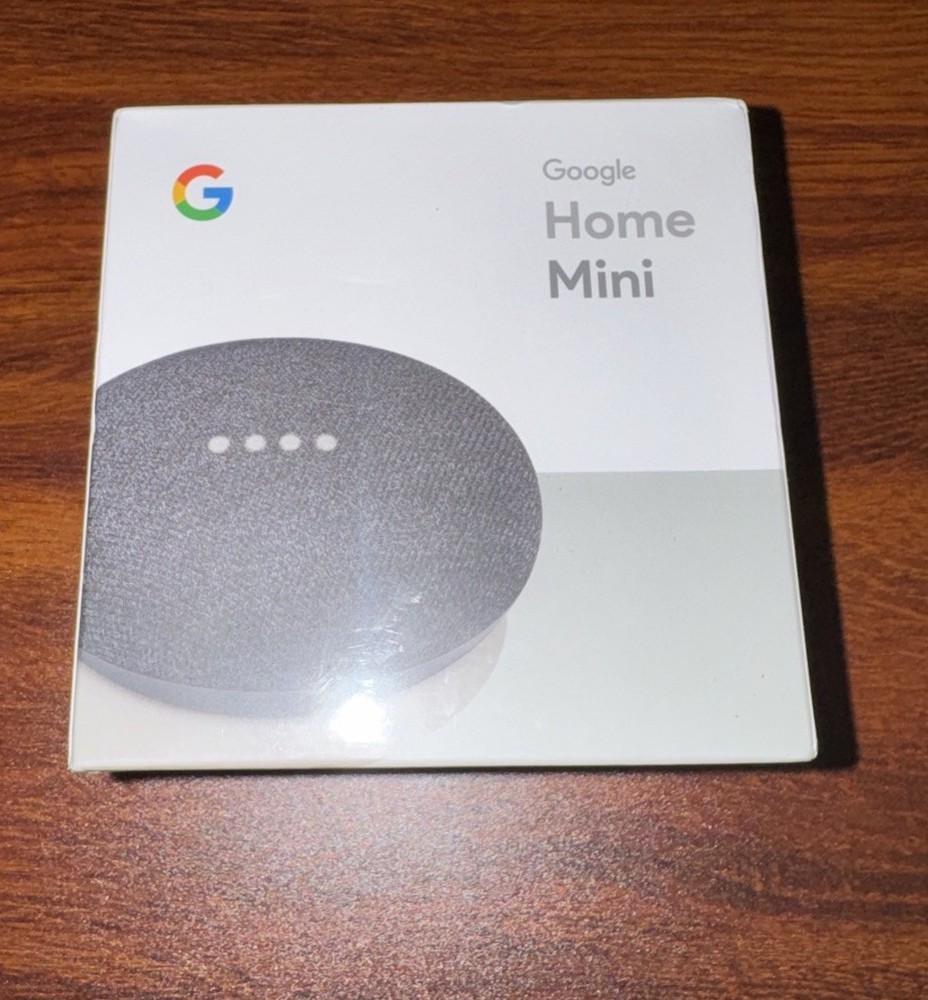New Google Home Mini Bluetooth Speaker Smart Charcoal GA00216-US – SEALED NIB