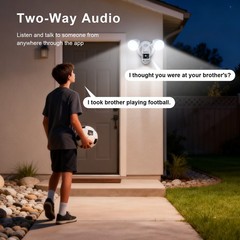 4K Floodlight Security Camera with 2-Way Talk,Siren with Heat & Motion Detection