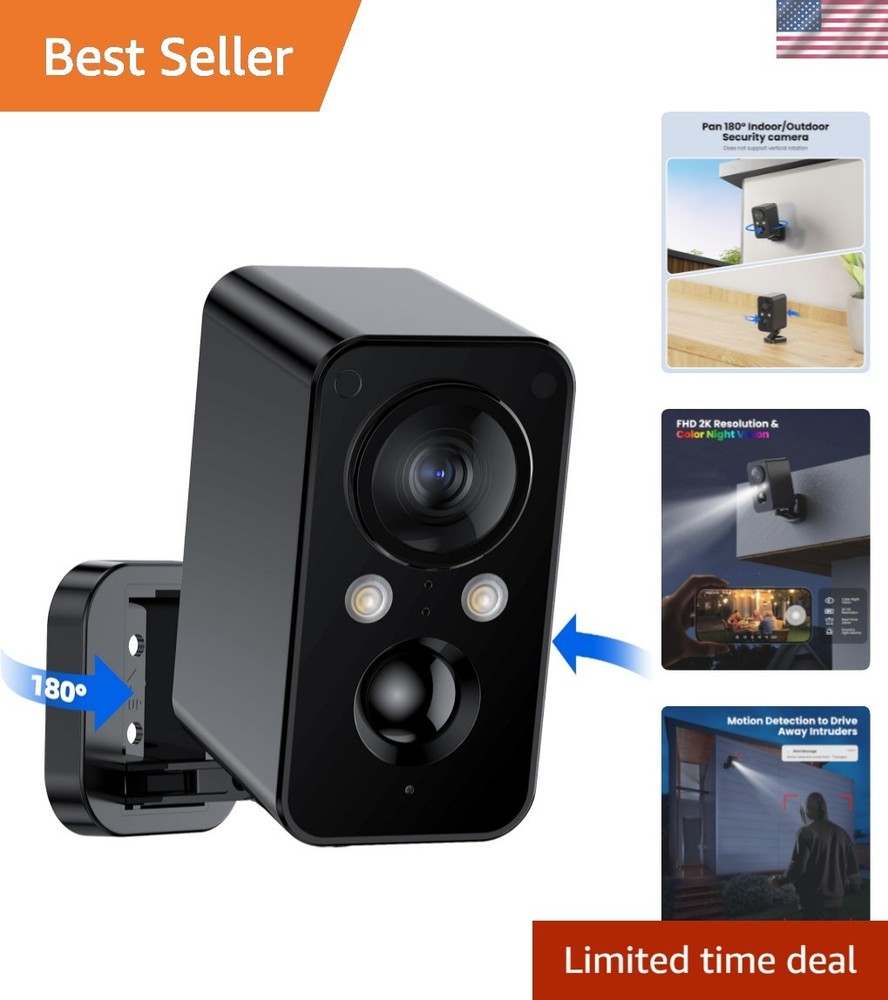Color Night Vision Outdoor Surveillance Camera – Easy Setup & SD/Cloud Storage
