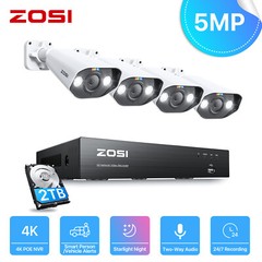 ZOSI 8CH/16CH 4K NVR 5MP POE Security Camera System AI Human Car Detect IR Audio