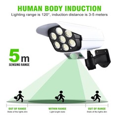 Solar Power Dummy Security Camera Fake LED Wall Light Outdoor Surveillance CCTV