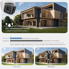 Vikylin 4K 8MP Dual Lens POE IP Camera 180° Panoramic Color Night Vision Metal