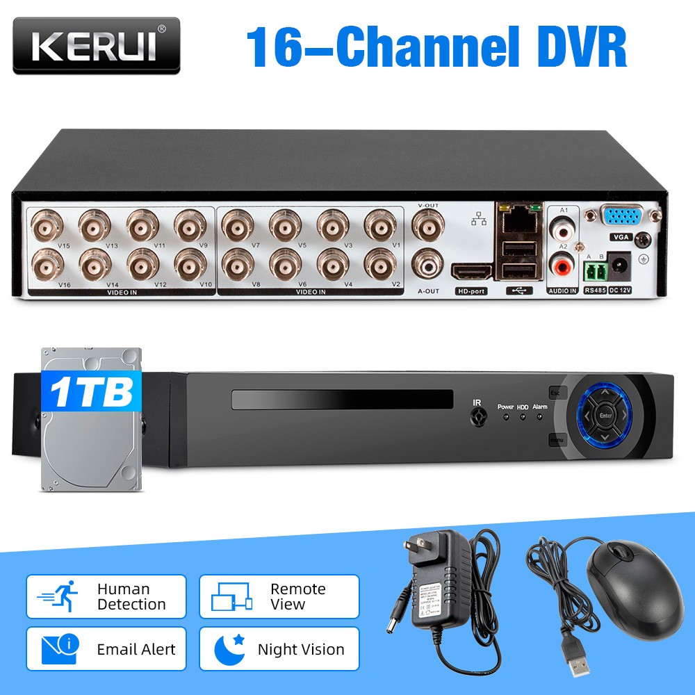 16CH 6-in-1 Security DVR Recorder Integrated 1TB HDD CCTV Surveillance Equipment