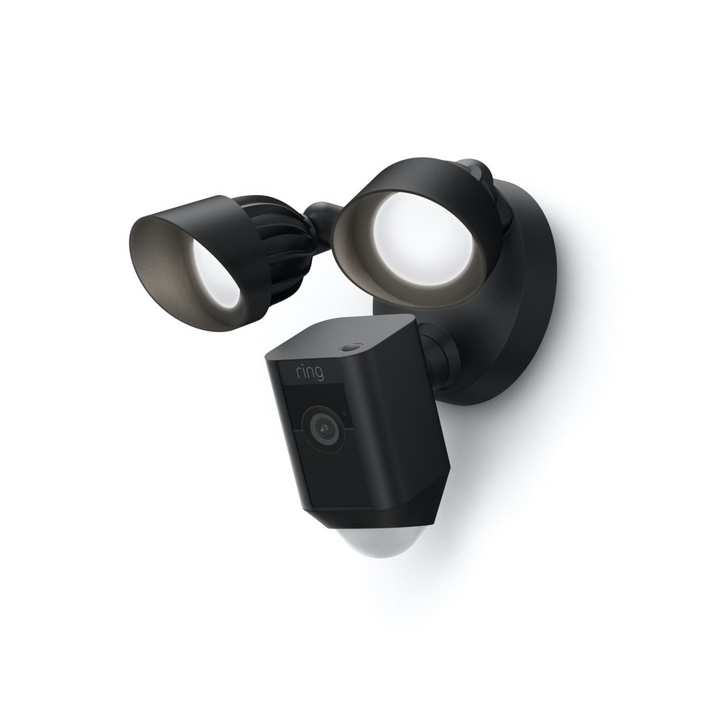 Ring Floodlight Cam Wired Plus Outdoor Wired Full HD Surveillance Camera – Black