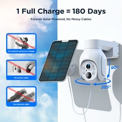 4MP Wireless Solar Security Camera System Outdoor PIR Recording CCTV 10CH 500GB