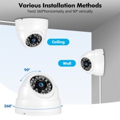 KERUI 5in1 HD 5MP 1080P 3.6mm TVI AHD CVI Analog CCTV Night Lens Dome Camera