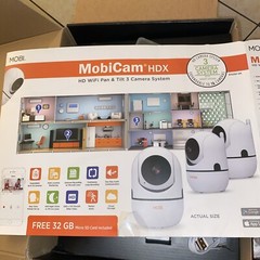 Mobicam HDX HD Wifi Pan & Tilt 3 Camera System Mobi 32GB Card Security C2