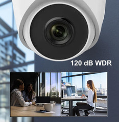 4MP POE IP Turret Camera, 95° Wide Angle 2.8Mm Lens, H.265+, 120 Db WDR, Compati