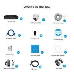 Reolink 4K 8MP 8 Channel 2TB NVR Outdoor PoE Security Camera System RLK8-800D4
