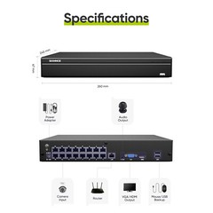 SANNCE 4K 16CH POE NVR Home Security IP Camera System Surveillance CCTV Network
