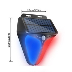 2/4PCS Solar Alarm Light Strobe Light Wireless Motion Sensor Detector Outdoor