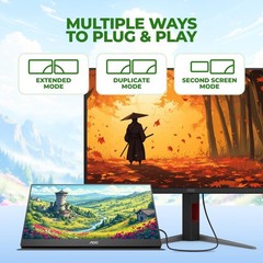 AOC 16T20 15.6″ 1080p Portable Monitor IPS USB-C HDMI Laptop Screen