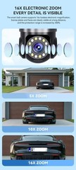 5MP 4 Lens Home Security WiFi Camera Outdoor 10K Wireless 4 Screens 16X Zoom PTZ