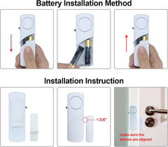 Door Window Alarm, 95DB Door Alarms for Kids Safety, Wireless Sensor Door Window