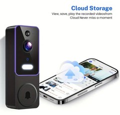 Smart Wireless Video Doorbell with AI Human Detection, 1080P HD Night Vision