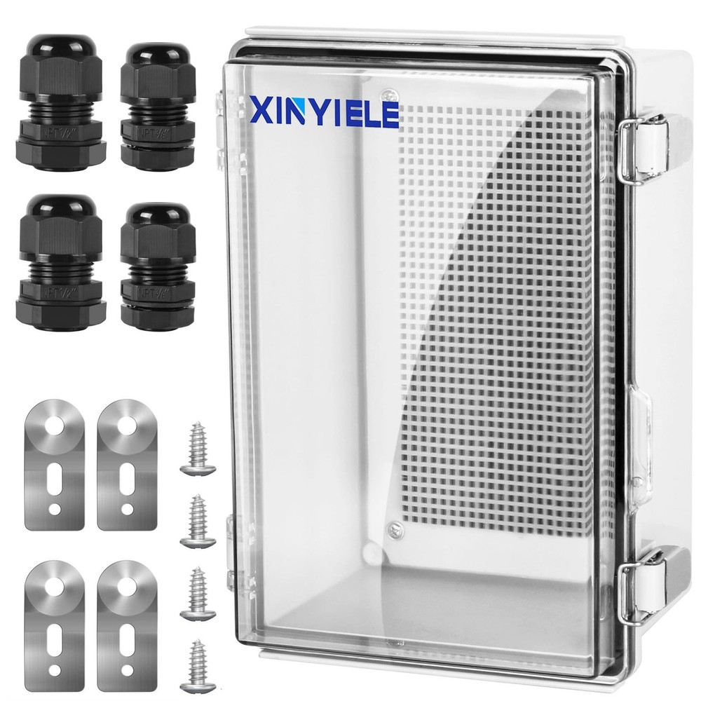XINYIELE Waterproof Outdoor Project ABS 11″X7.5″X5.5″, Transparent Cover