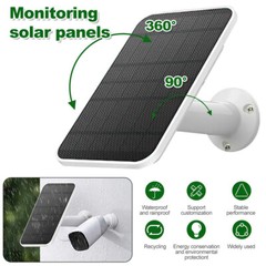 Solar Panel for Outdoor Security Camera Battery 10W Micro USB Type-C PD 3M Cable