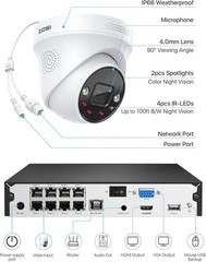 ZOSI 4K 8CH PoE IP Security Camera System 2 Way Audio AI Detect NVR with 2TB HDD