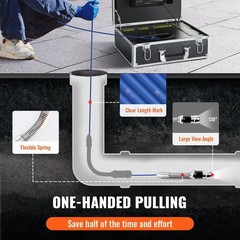 7x30m 12LED IP68 Waterproof Sewer Camera & 16GB SD & Adjustable