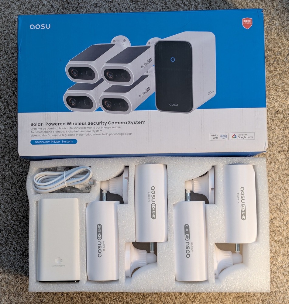 4K SolarCam P1 Max with aosuCortex System. New Open Box Never Used (4 Cameras)