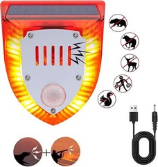 6pcs Solar Outdoor Motion Sensor Alarm 129db Barking Gunshot Sound Motion Sensor