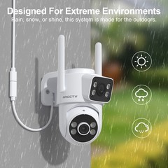ARCCTV 4MP Security Camera Outdoor Wireless WiFi PTZ Home Dual Lens Camera Audio