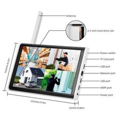 4MP HD PTZ WIFI IP Camera 8CH Wireless LCD Monitor NVR Kit Security Surveillance
