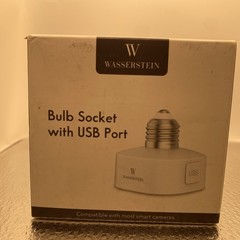 Wasserstein Bulb Socket with USB Port for Smart Cameras 30W E26 New