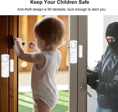 Easy Install Wireless Window and Door Alarms – 90dB Alert for Family Safety
