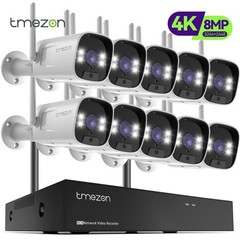 8MP 10CH 4K NVR 2TB HDD Outdoor Audio Wireless Security Camera System WIFI Kit