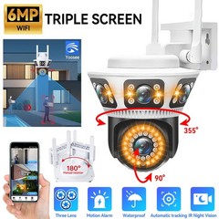 6MP 3x Lens WiFi IP Camera Wireless Outdoor CCTV PTZ Home Security IR Camera
