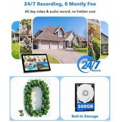 CAMCAMP Wireless Security Camera System with 10.1″ Monitor Dual Lens PTZ CCTV 2K